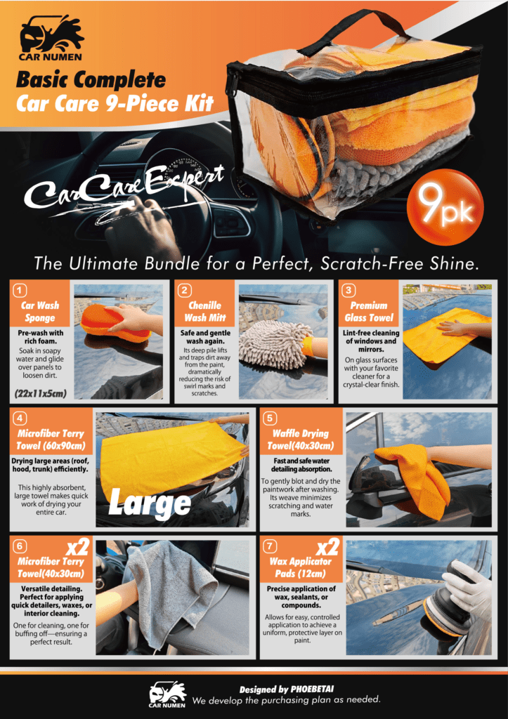 Car Care 9 - Piece Kit