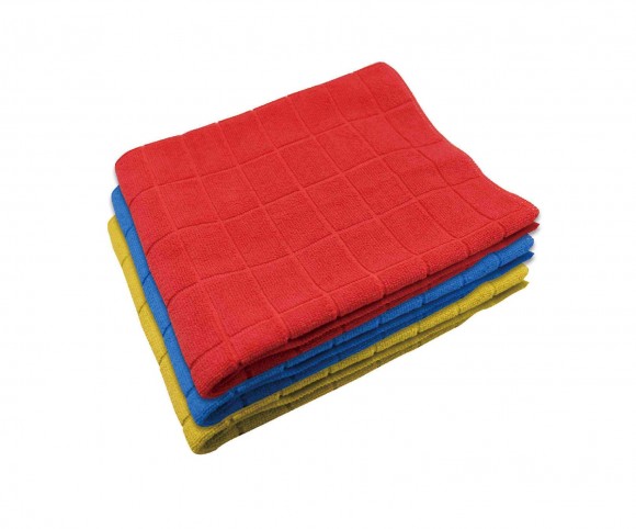 Microfiber bathroom cleaning cloth with grid pattern